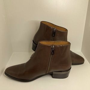 COACH ‘Montana” Brown VEGAN Leather  Ankle Boots